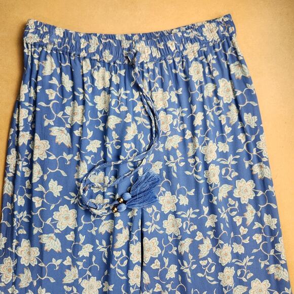 Angie Boho Flare Pants Size Medium Blue - Picture 5 of 8
